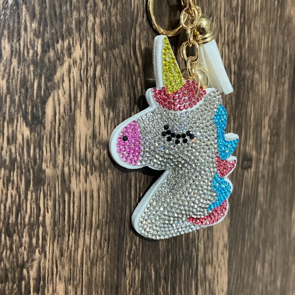 Unicorn bling bag key charm - Picture 4 of 9